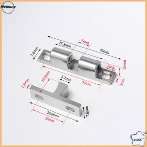 Follow Get More【Metonna】 43 50 60 70mm Cabinet Copper Touch Beads Lock Self-Locking Door Spring Clip Latch - Cupboard Closet Durable Double Ball Catches