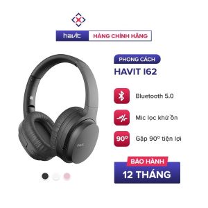 Tai Nghe Bluetooth Headphone HAVIT i62 Driver 40mm Bluetooth 5.0 Nghe Đến 8H Gập Gọn 90 - Hàng Chính Hãng - Bảo Hành 12 Tháng
