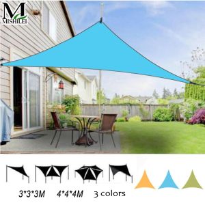 Mishilei 4M Garden Patio Pool Shade Sail Waterproof Triangular UV Sun Shelter Canopy Sun Awning
