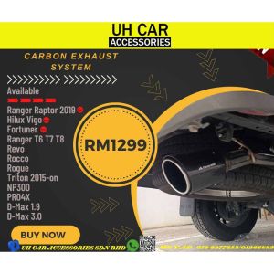 FORD RANGER T6 T7 T8 WILDTRAK FORCE CARBON REAR EXHAUST TIP PIPING PIPE MUFFLER EKZOS
