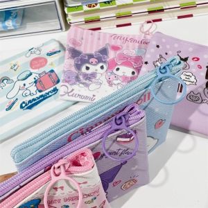 Sanrio Coin Pouch Purse Korean Kuromi Wallet Bags Kawaii Creative Short Cute Girl ChildrenS Portable Lady Zipper Wallet Purses