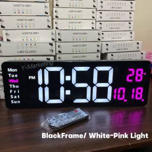 (6626) LARGE Digital Alarm Clock with Remote Control Can TIMER & COUNTDOWN (BlackFRAME/ Orange Light)