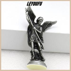 LEYOUFU 1ชิ้นงานฝีมือสำหรับบ้านโต๊ะตั้งโต๊ะรูปปั้นคริสเตียนรูปนักบุญไมเคิลเทวทูตพิชิตรูปปั้นผู้พิทักษ์ซาตาน