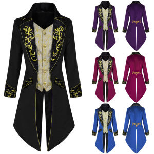 Áo khoác nam Manishang phong cách Steampunk thời trung cổ áo khoác Gothic Victoria đồng phục.