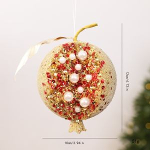 FWFHTP Thiết kế quả lựu bằng xốp Đồ trang trí cây thông Noel Đồ trang trí ngày lễ tự làm Trang trí Giáng sinh  Dây Chuyền Cây Thông Noel Lấp Lánh Sáng tạo Vàng Đỏ  Giáng Sinh Giáng sinh