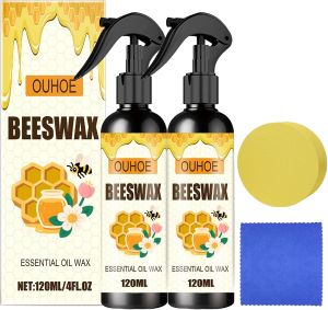 Beeswax Spray Beeswax Wood Polish Natural Bees wax Care Spray & Restorer Natural Micro-Molecularized Bees wax Spra for Living RoomsKitchensWood Furniture Floors - 120ML (1)