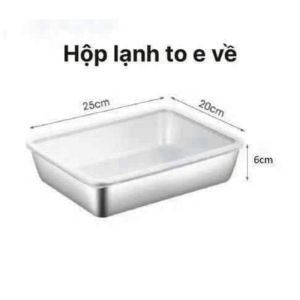 Hộp đựng thức ăn inox 304 size lớn có nắp đậy khay inox đựng thực phẩm không gỉ Vuadienmay