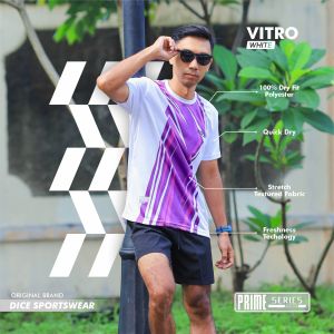 DiCE PRIME SERIES Size S Jersey Kaos Baju Olahraga Dryfit Polyester Premium Anti UV Running Lari Gym