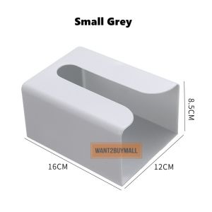 Self Adhesive Kitchen Tissue Box Toilet Paper Dispenser Bathroom Tissue Storage Box with Stickers Bekas Tisu Box 纸巾收纳盒