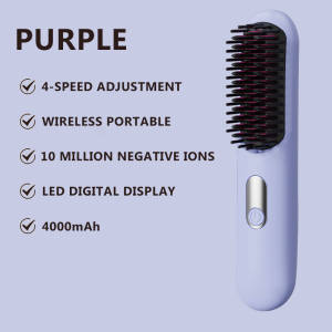 PURISANS Wireless Hair Straightening Comb Negative Ion Hair Care LCD Display Hair Dryer USB Rechargeable Curling Irons Negative Ion Hair Straightening