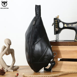 Bull Captain Zip Túi Đưa Thư Đeo Vai Túi Đeo Trước Ngực Bằng Da Nam Ngoài Trời Thường Ngày