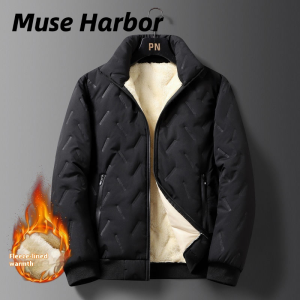 Muse Harbor แจ็คเก็ตผู้ชายฤดูหนาวแบบมีฟลีซในตัวและดีไซน์ทันสมัย