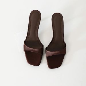 Summer Fashion Women Open Toe Slippers Fashion Slip On Ladies Comfort Outdoor Thin Heel Dress Slides2026