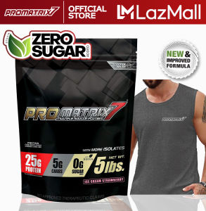 Promatrix7 whey protein blend 5lbs Strawberry with Dri-Fit Gray sando