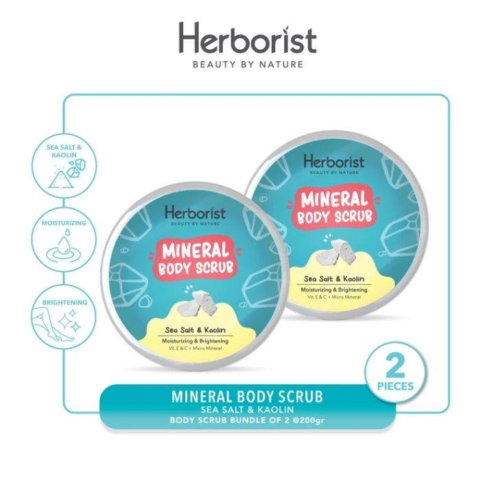 [Paket Isi 2] Herborist Mineral Body Scrub Sea Salt & Kaolin 200gr