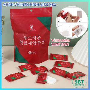 [TÚI 20 VIÊN] Khăn Giấy Nén Hình Viên Kẹo Đa Năng - Kích Thước 20cm*20cm Siêu Tiện Lợi Khi Đi Làm Đi Học Đi Du Lịch Dùng Được Cho Cả Em Bé Sơ Sinh Và Bà Bầu