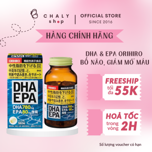Viên uống bổ não DHA và EPA Orihiro 180 viên Nhật Bản