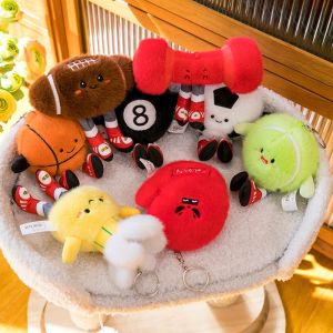 PURETEN Rugby Billiards Football Plush Toys with Feet Cute Childrens Dolls Creative Ball-type Pendant Birthday Gifts