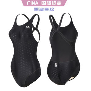 YINGFA Professional Competitive Swimsuits Women Fina Approved Black Sharkskin Sporty Swimwear X-Shaped Training Bathing Suit For Teens Girls