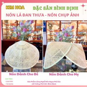 Nón khung lá thưa khung lưới nan tre MẸ & BÉ NÓN NGỰA PHÚ GIA BÌNH ĐỊNH nón chụp ảnh - Tặng: Quai đeo túi đựng