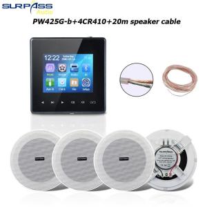 Smart Home Audio 4 inch Bluetooth-compatible Wall Amplifier Background Music Sound AUX FM Radio Indoor In Ceiling Speakers Kit