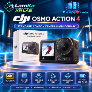 Camera hành động DJI Osmo Action 4 Combo chuẩn 4K màn hình ứng 2 mặt góc rộng 155°