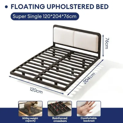 Crazy Home Bed Frame Simple Suspension Storage Bed Frame Row Bone Frame Household Iron Thickening Single Double Beds悬浮铁艺床