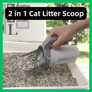 YS AQUATIC Cat Litter Scoop Shovel with Holder and Waste Box 2in1