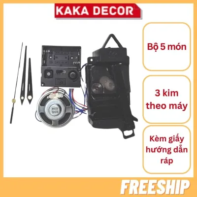 Bộ Chuông Máy Đồng Hồ Treo Tường Quả Lắc - Kèm 3 Kim Chế Độ Nghỉ Đêm Hướng Dẫn Ráp