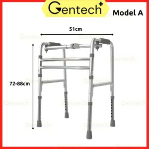 Portable Walker Aluminum Walking Aid Frame Foldable Walkers Adjustable Height For Elderly