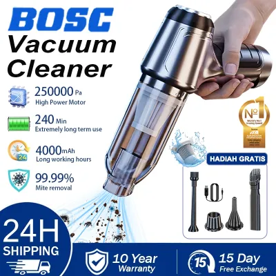 BOSC Vacuum Cleaner Nirkabel Genggam 250000 Pa 5 IN 1 Penyedot Debu Portabel Daya Tinggi Rumah Tangga Pengisap Kuat Desktop Mini Mobil