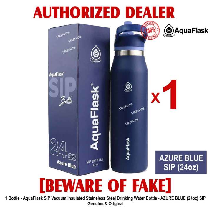 AQUAFLASK 24oz AZURE BLUE SIP BOTTLE SIP Collection Aqua Flask