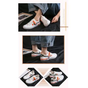 KEKINIAN CUCI GUDANG SH40 Sepatu Kanvas Wanita Sneakers Casual Motif List Fashion Terbaru