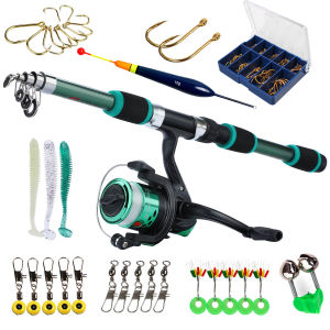 sougayilang 1.8m Fishing Rod Set Full Set Fishing Rod and Reel Set Fish rods Telesscopic Fishing Rod Fishing Rod and Fishing Reel and Fishing Line and Fishing Accessories Sports