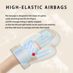 【Original 】1pc White Portable Wireless USB Rechargeable Smart 5-Speed Intensity Finger Massage Hand Massager with Smart Timer Multi-Mode Massage & Heat Modes Ergonomic Design for Full Palm & Finger Coverage - Home Office Use Ideal Gift for Parents/Seni