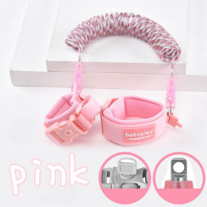 (2 Meter) Baby Anti Lost Safety Kids Adjustable Reflective Harness Wrist Band Key Lock Protection 360 Degree Rotation