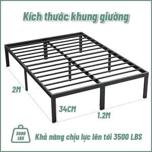 Giường hộp sắt 1m2 * 2m nhẹ chịu lực tốt bảo hành từ ngày 12 tháng 5 kích thước lắp đặt sẵn dễ sử dụng
