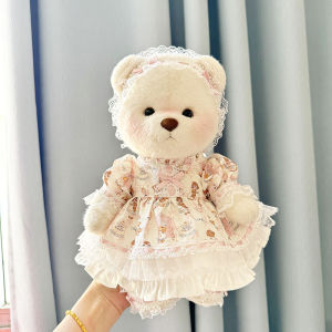30Cm Medium Lena Jointed Bear Clothes Lolita Dress Teddy Bear Plush Doll Dress Up Girly Heart