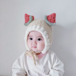 Mũ len cho bé sơ sinh họa tiết hình hoa quả siêu cưng cho bé từ 6-36 tháng | Nón len cho bé trai bé gái