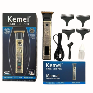 Kemei KM 046 Cordless Professional Hair Trimmer Metal hair clipper original mens shaver USB rechargeable Hair Cutting Machine.