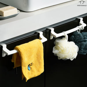 HKStorage Hanger New Multifunctional Japanese Style Seamless Kitchen Bathroom Cabinet Door Towel Rack Card Clip-type Rag Rack Wardrobe