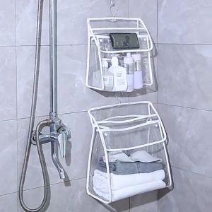 Bathroom Waterproof Storage Hanging Bag Transparent Wall Hanging Bag OrganizerShower bag