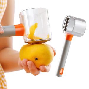 DM-854 Stainless Steel Peeler Fruit Peel Storage Box Fruit Vegetable Peeler Tools For Carrots Potatoes Peeling Kitchen Accessories