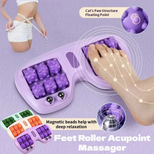 Foot Roller Acupoint Massager Magnetic Bead Roller Ulti-Point Foot Massage Reflexology Tool
