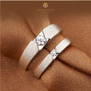 Cincin Couple Perak S925 Seterling Silver Ring Pria Wanita Tunangan Kawin