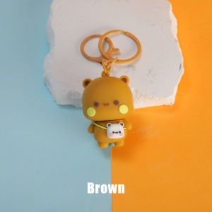 Panda Bubu and Yier Couple Keychain Bag Pendant Valentines Day Gifts Cute Cartoon Small Bear Doll Anime Key Ring Jewelry