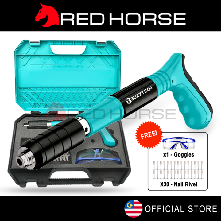 RED HORSE (Free 30 Nails) Manual Steel Nails Gun Concrete Rivet Tool ...