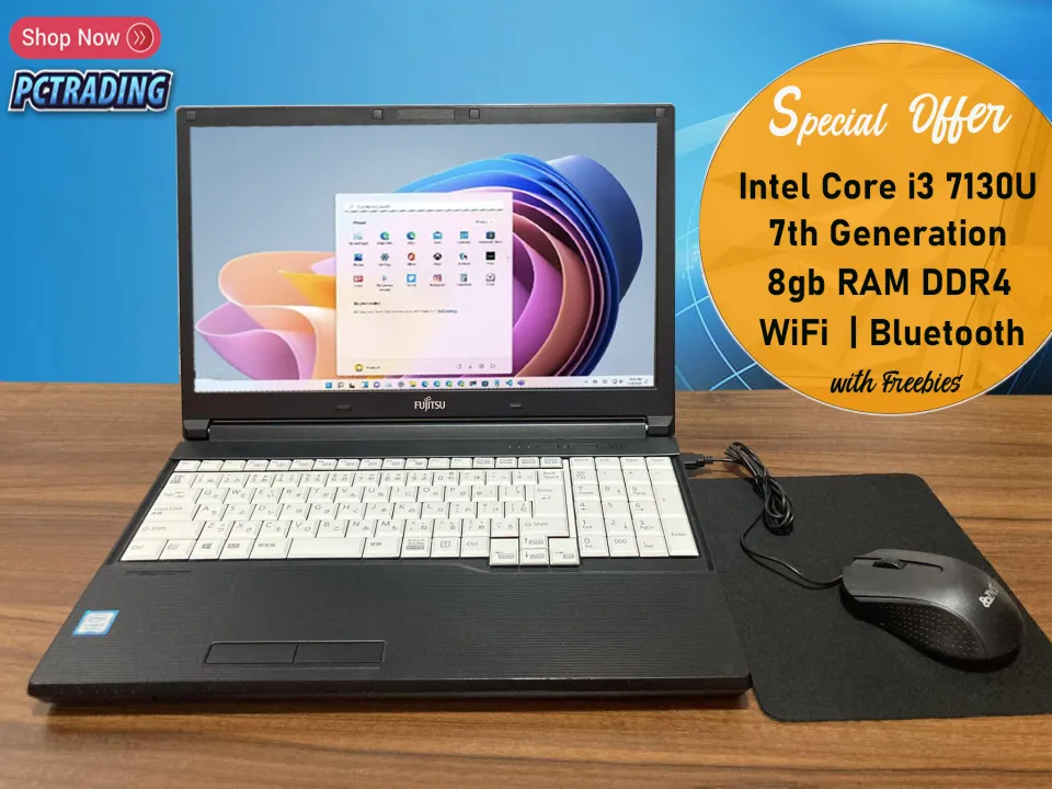 Brand model: Fujitsu Lifebook A577/S Specifications Processor: Intel Core  i3 7130U 7th Gen Clock speed: