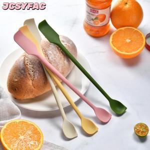 JCSYFAC 1 cái thìa Silicone chịu nhiệt dài xử lý kép kết thúc scraper với muỗng mứt spatulas tiện ích nhà bếp phụ kiện nhà bếp
