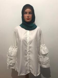 NEW TUNIK KATUN TOYOBO MODEL TANGAN RUFFLE KERAH MANDARIN KANCING FULL HIDUP WANITA IBU-IBU JAHITAN RAPI DAN REAL PICT DIJAMIN BISA BAYAR DI TEMPAT COD